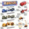 Friction Powered Carrier Truck Toy Push and Go Construction Car Toy Alloy Tow Trailer Trucks Set Gift for Toddlers Boys Girls