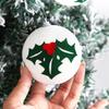 Christmas Ball Ornaments White Foam Balls With Leaf/Bear Pattern Xmas