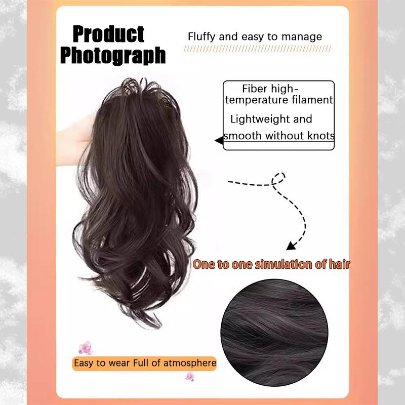 Парик с хвостиком-водопадом, наполовину завязанный в хвост, парик с хвостиком-фонтаном, синтетический парик, пушистый и натуральный, подходит для ежедневных встреч