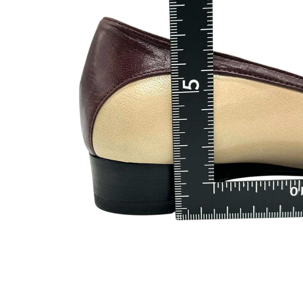 Поношенные туфли-лодочки / балетки Emilio Pucciбежевый/бордовый кожа Женские