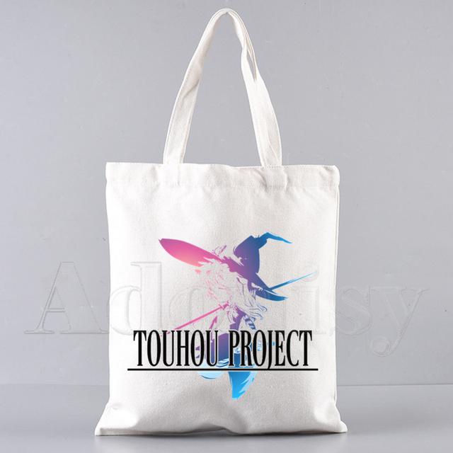 Touhou Корея Ulzzang Сумка-шоппер с принтом Холщовая сумка-тоут Сумки Женская сумка Harajuku Сумки на плечо