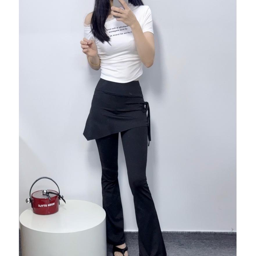 Женские брюки для йоги с высокой талией два в одном микро клеш, защита от просвечивания, для пилатеса, для похудения, спортивная верхняя одежда