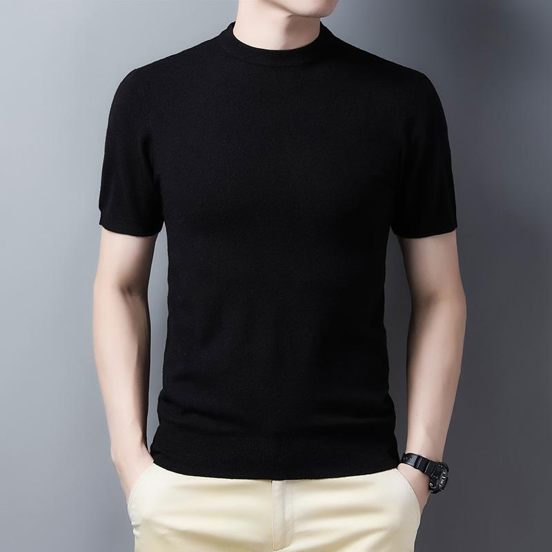 Autumn and Winter Men's Short-sleeved Cardigan, Fashionable Casual Pullover, Versatile Round Neck Bottoming Sweater, Men's Sweater