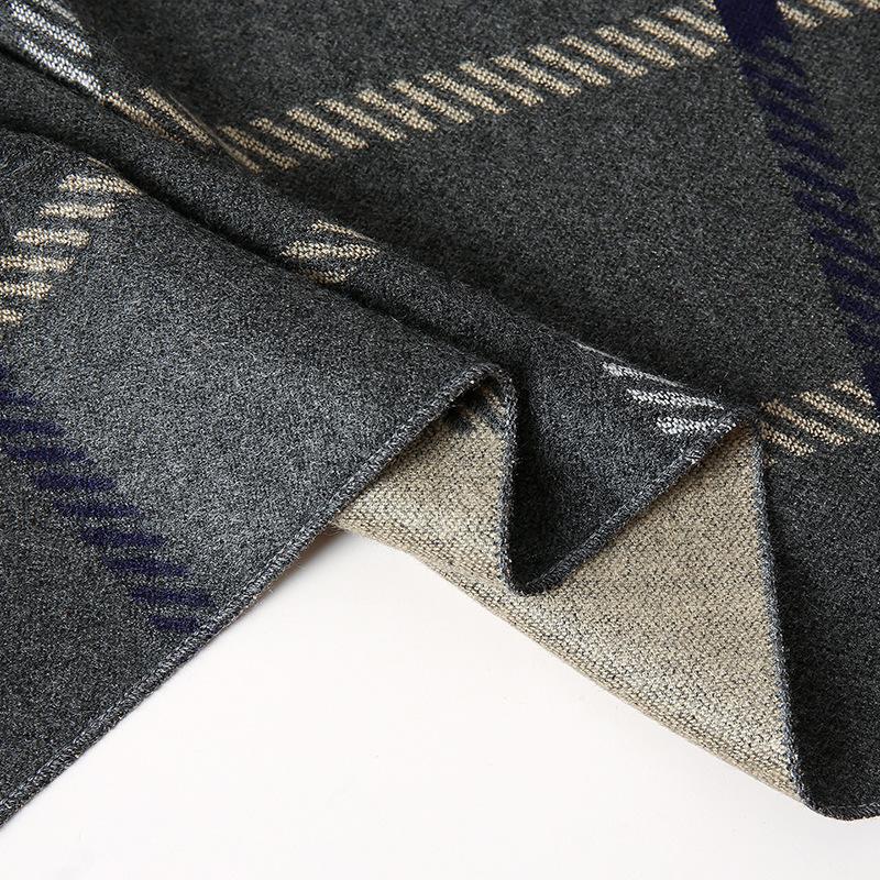 2025 Autumn/Winter New Men'S Cashmere Scarf Thickened, Stylish, European And American Men'S Classic Stripe