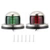 2pcs 12V Red Green LED Navigation Lights Stainless Steel Sailing Lamp for Marine Boat Yacht