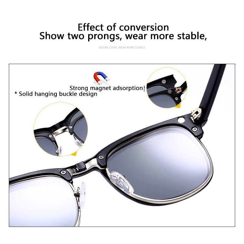 Polarized Sunglasses Men Women 5 In 1 Magnetic Clip On Glasses Optical Prescription Eyeglass Frames Magnet Clips