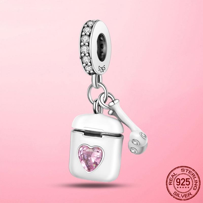 Новые туфли на высоком каблуке с красной эмалью 925 пробы, подвески-подвески, подходят для браслета, ожерелья, оригинальное изготовление ювелирных изделий