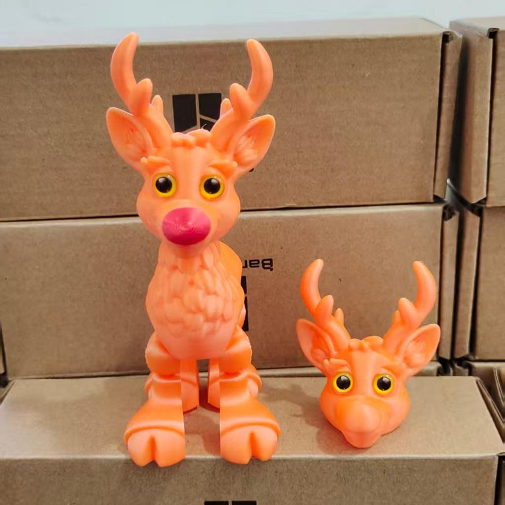Рождественская Новая 3D Печатная Статуэтка Оленя Игрушка Сочлененная Подвижная Симуляция Животного Модель Оленя Детская Игрушка Подарок Лесной Олень Настольное Украшение
