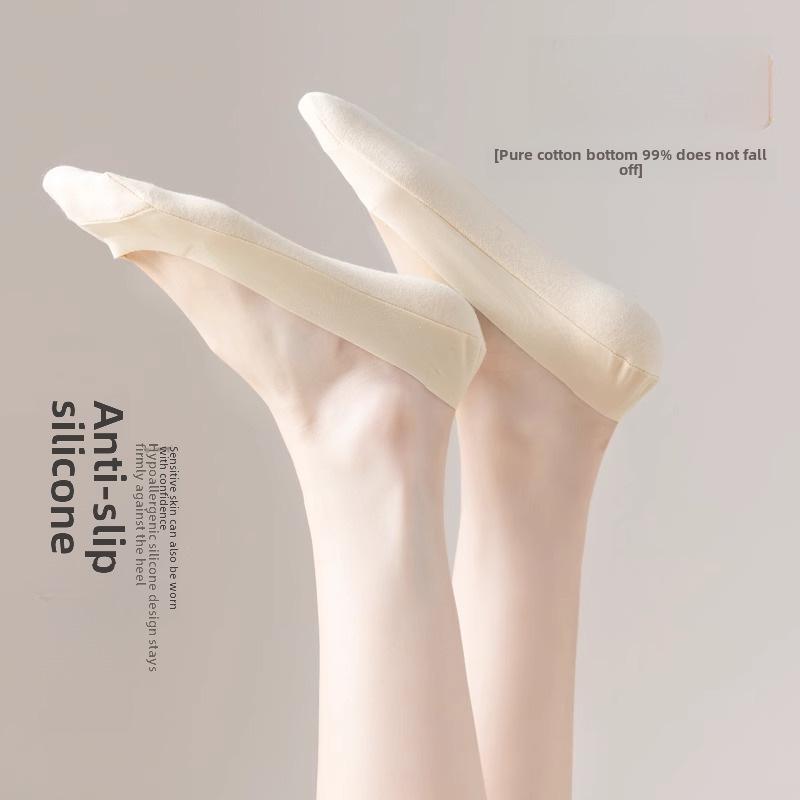 «Женские нескользящие носки-лодочки Ice Silk — невидимые, тонкие, с подошвой из чистого хлопка, идеально подходят для высоких каблуков летом».