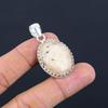 Серебро 925 пробы Овальный камень Океанический яшма Свадебный безель Этнический ручной работы Модный кулон