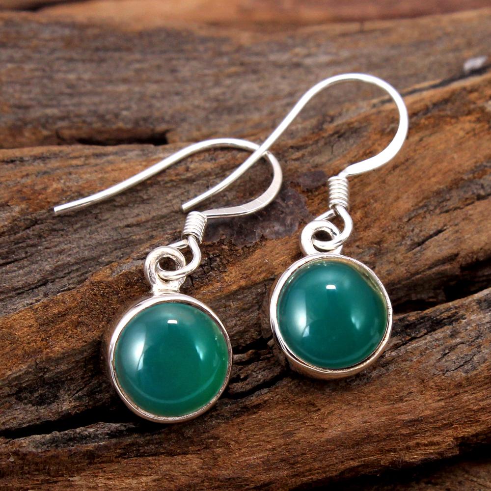 Black Onyx Green Onyx Garnet Moonstone Lapis Lazuli Carnelian Larimar Silver Earring Handmade Jewelry