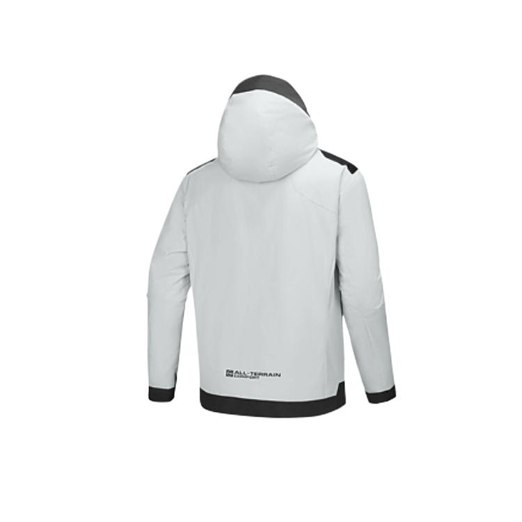 Skechers Ветронепроницаемая Водонепроницаемая Маслостойкая Теплая Повседневная Куртка для Улицы и Поездок Свободного Кроя Мужская Куртка Лаймово-Синяя P125M004-053A