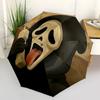 Scream Mask with Floral Print - Automatic Opening Folding Umbrella, 8-Bone Iron Frame, Outdoor Rain Gear, Festival Gift for Fans and Travele