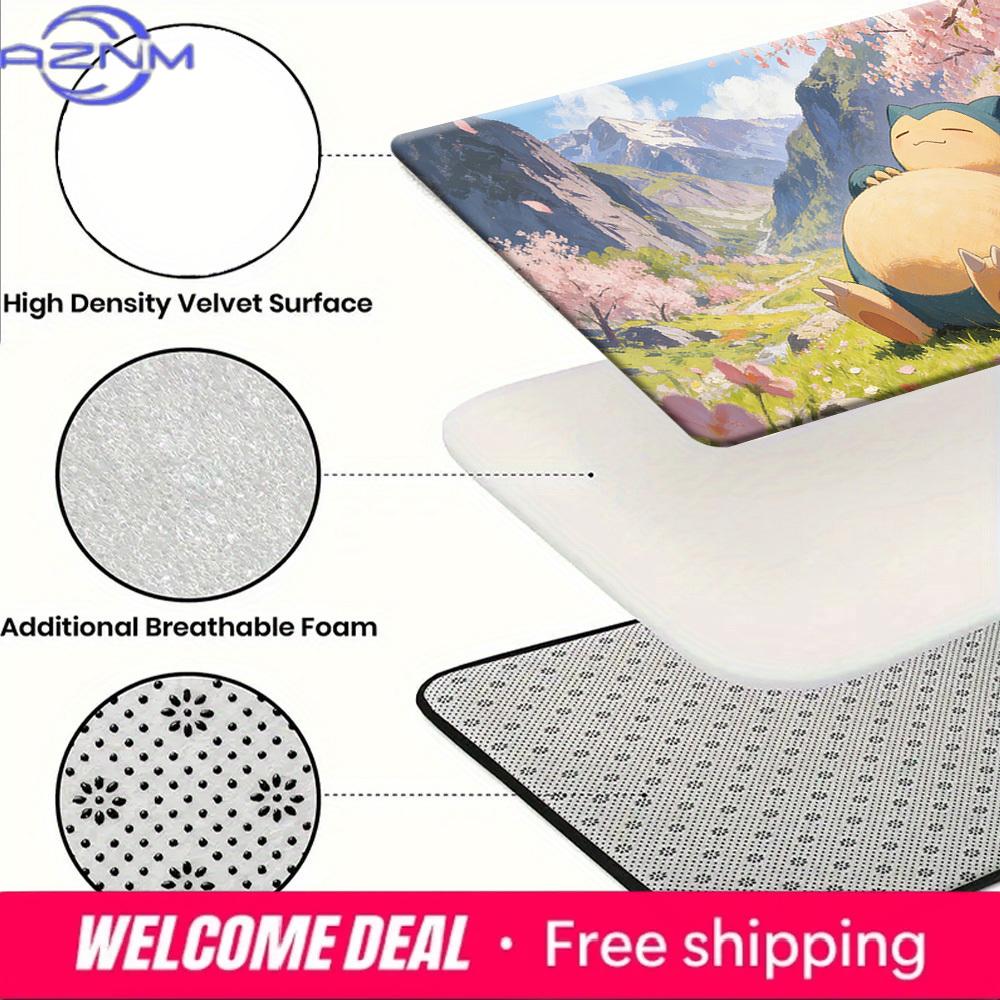 Pokemon Snorlax Cherry Blossom Mountain Print Doormat Anti-slip Absorbent Floor Mat for Home Entrance Bedroom Living Room Decor