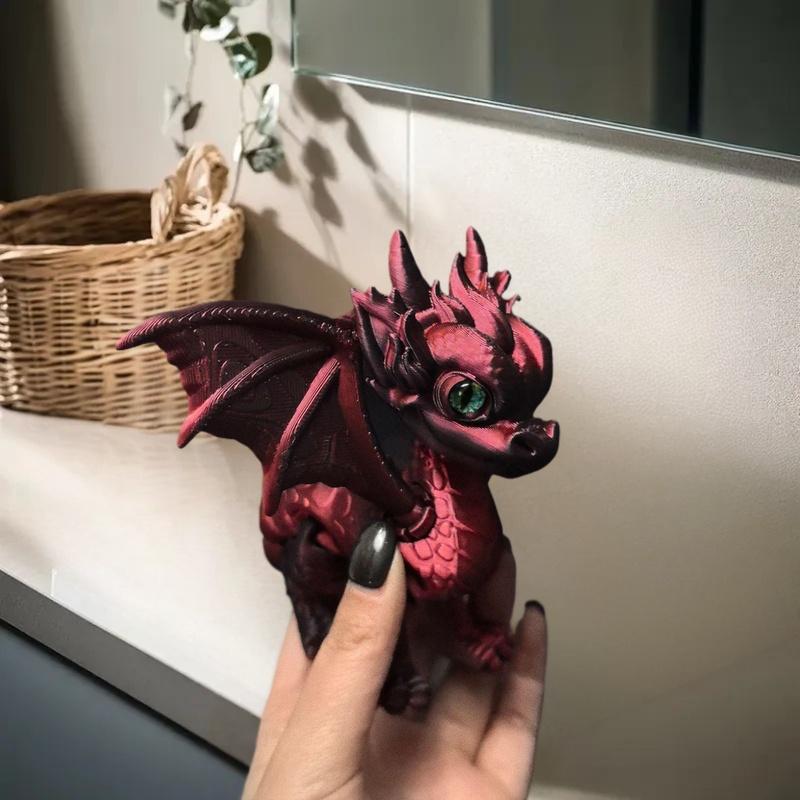 3D-печатные шарнирные крылья и хвост дракона, западный дракон, втянутые, подвижные, украшение, модель, фигурка, подарок