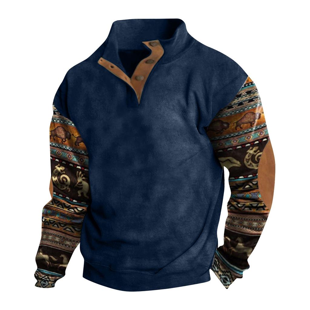 Spring And Autumn Men's Standing Collar Sweatshirt Is Outdoor Casual Sweaters Tops