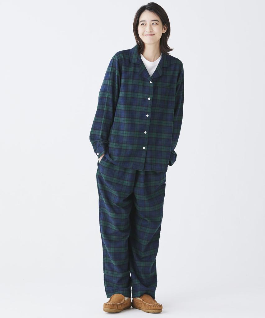 LL Bean Scotch Plaid Flannel US Indigo 1000089130 Women's Pajamas, Plaid, Fit, Petite, Medium, Tartan, Blue,
