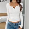 Women's Fashion Casual Spring Autumn Solid Color Print Long Sleeve V-Neck Blouses & Shirts