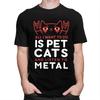 Custom Mens All I Want To Do Is Pet Cats And Listen To Metal T Shirt Short Sleeve Cotton Tshirt Casual Tee Slim Fit Clothing