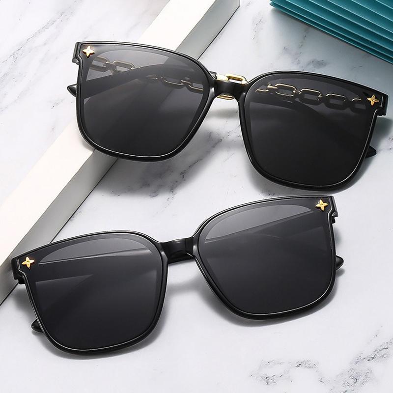 Square Sunglasses For Woman 2024 Vintage Big Frame Black Mirror Sun Glasses Shading Polarizer Sexy Female Travel Eyewear Uv400