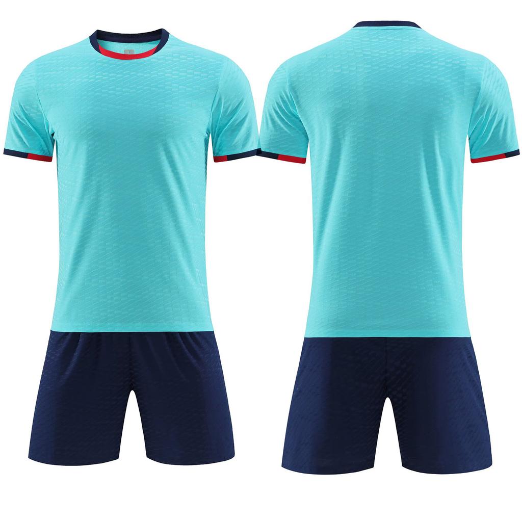 Wholesale football jersey set Customized men's and women's training short-sleeved jersey Student sports competition breathable and quick-drying 
