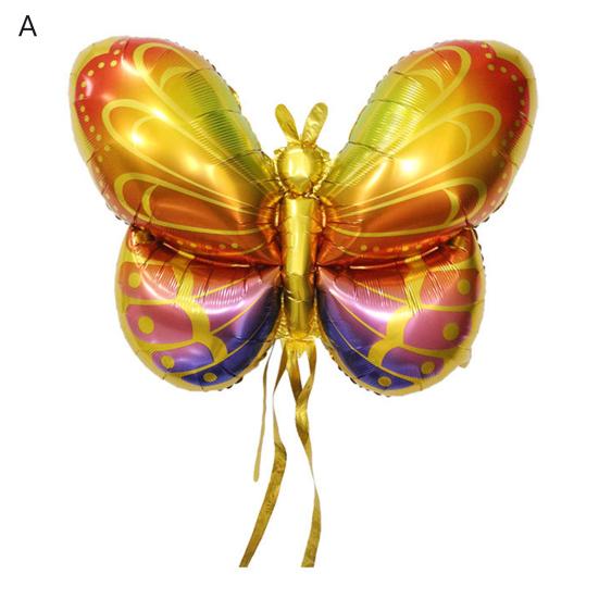 Большой шар-бабочка из алюминиевой фольги, красочный шар-бабочка, украшение для дня рождения, свадьбы, детского душа, детская игрушка