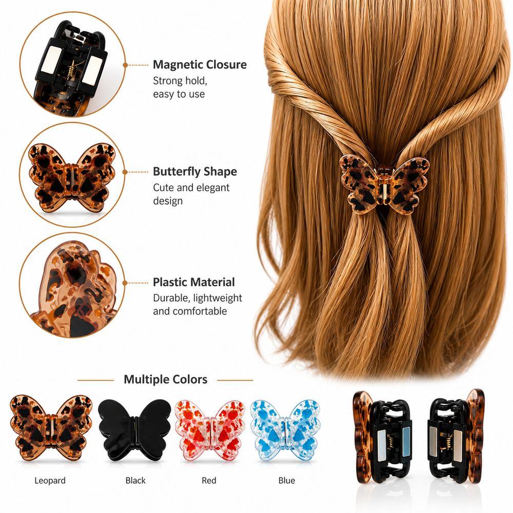 1pc Butterfly Shape Magnetic Hair Clip Magnetic Closure Decorative Hair Clip Hair Styling