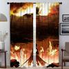 Blackout Curtains 2 Pieces Attack On Titans Tulle for Bedroom Halloween Decoration Partition Modern Living Room Curtains Blinds