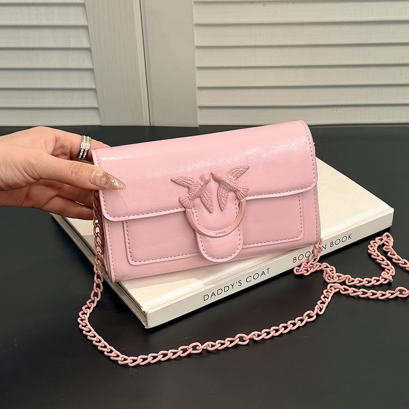 Chain swallow bag single shoulder women's bag mobile phone bag 2026 new oily cross-body exquisite women's bag small square bag