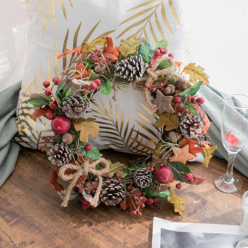 Aying Christmas Wreath: French Pine Cone and Dried Flower Wall Decoration