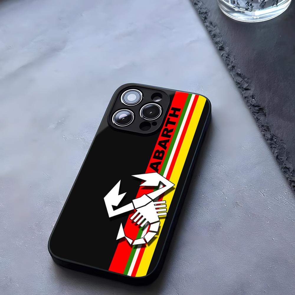 A-ABARTHEs Italy Car Phone Case Tempered Glass For IPhone 17 13 14 16 12 15 11 Pro Max Plus Mini X XR SE2020 Coque