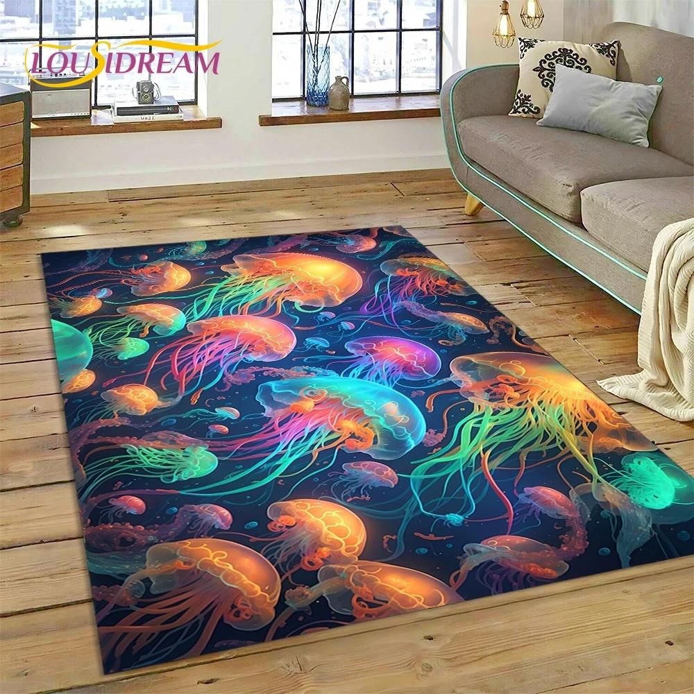 3D подводный мир, морское дно, Дельфин, мультяшный ковер, ковер для гостиной, спальни, домашний декор, нескользящее украшение для дивана, подарок ребенку