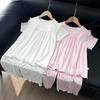 Girls' Short Sleeve Modal Pajama Set - Spring/Summer Thin Sleepwear & Loungewear