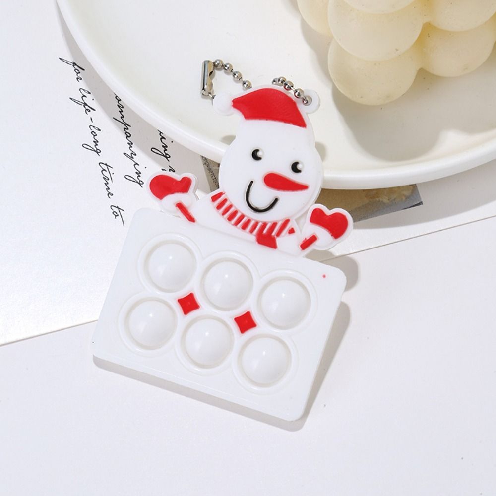 Силиконовый брелок для декомпрессии с изображением пальца, пузыря, музыкального мультфильма, Лось, снеговика, женский, для девочек