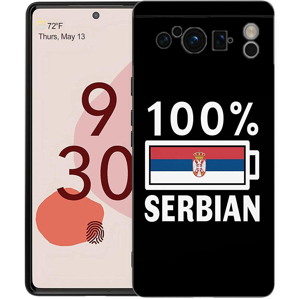Чехол для телефона с флагом Сербии для Google Pixel 8 7 6 Pro 6A 5G, черный, мягкий, противоударный, задняя крышка, силиконовый чехол из ТПУ
