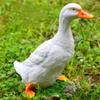 Белая фигурка животного, имитирующая утку, модель имитирующей утки, поддельная домашняя птица, модель гуся, садовая статуя утки, газонная миниатюрная фигурка