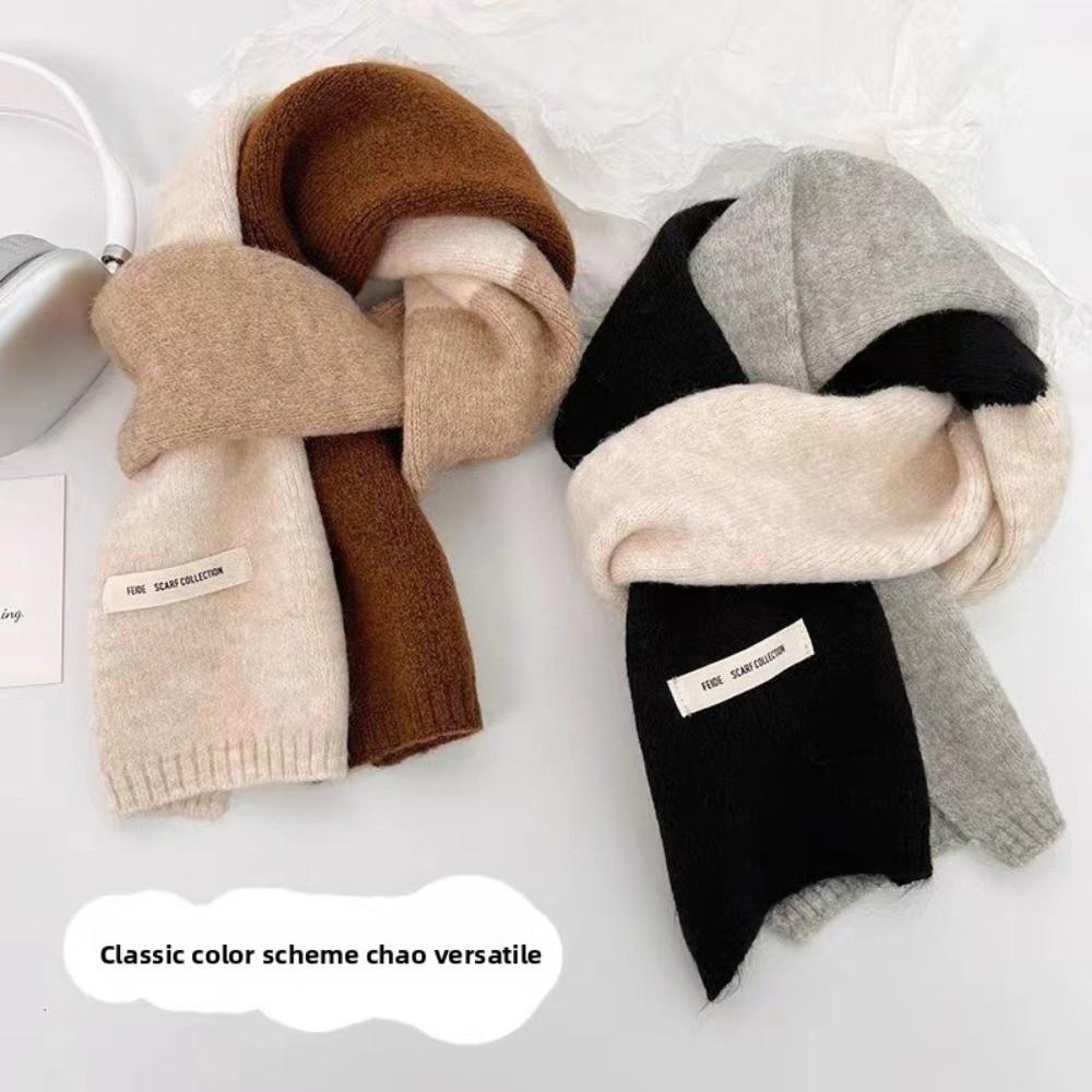 Wraps Patchwork Color Scarf Neckwarmer Winter Neck Scarf Soft Cashmere Shawl Female/Girls