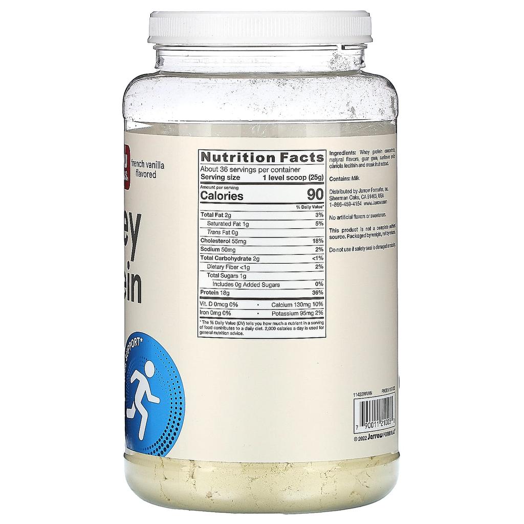 Jarrow Formulas Whey Protein, French Vanilla, 2 Lbs (908 G)
