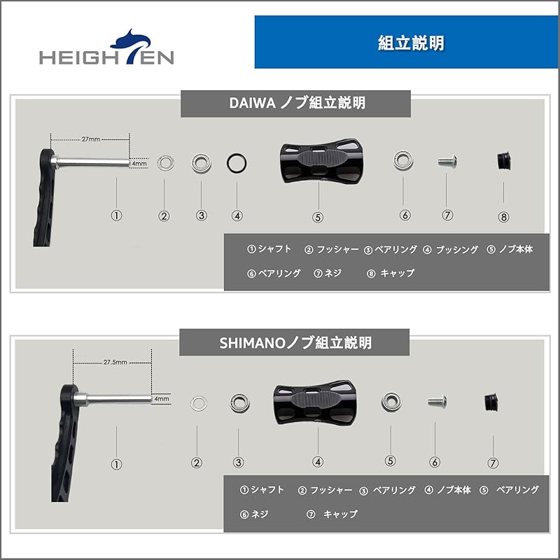 Увеличенная ручка катушки 22 мм, ручка shimano daiwa, общее использование (Шимано Тип А) (Дайва С) для серии Wave (золото) (635)