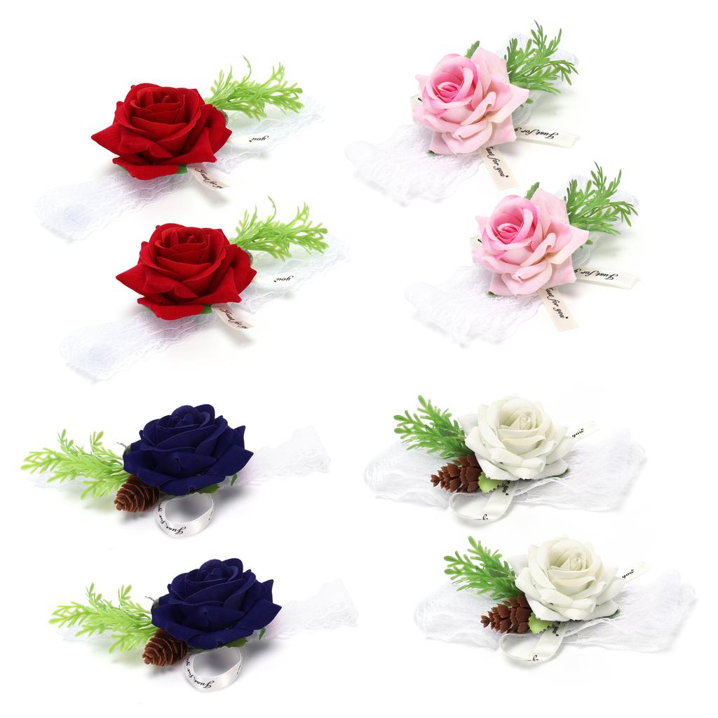 2 шт. шелковый цветок на запястье невесты свадебный корсаж свадебная церемония украшения поставка