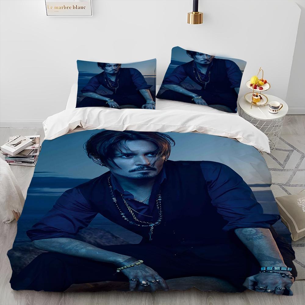 3D Печать Серия Джонни Депп Покрывало Комплект Постельного Белья Пододеяльник Комплект Постельного Белья Покрывало Наволочка King Queen Размер Комплект Постельного Белья Детский