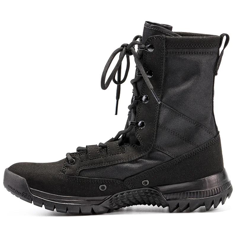 Outdoor Men Desert Combat Boots Training Boots Wear-resistant Military Boots Lightweight Hiking Shoes Male Middle Calf Boot