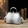 2024 Summer Hot Fashionable Elegant Patent Leather Large Capacity Women's Bag Trendy Foreign Trade Crocodile Pattern Evening Bag Wholesale