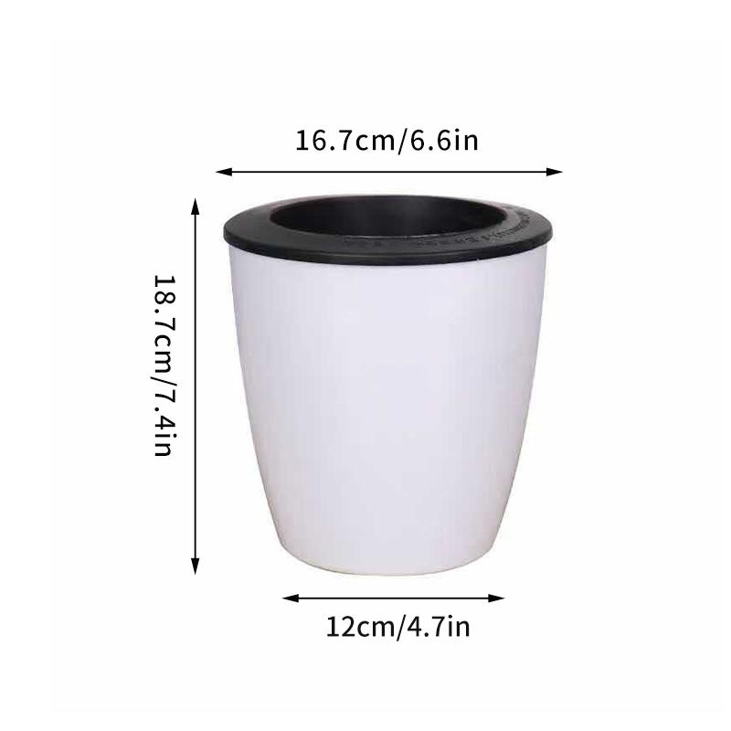 Double-layer Round Flowerpot Lazy Flower Pots Hydroponic Plastic Flowerpot Self Watering Flower Pot Water Absorption Planter
