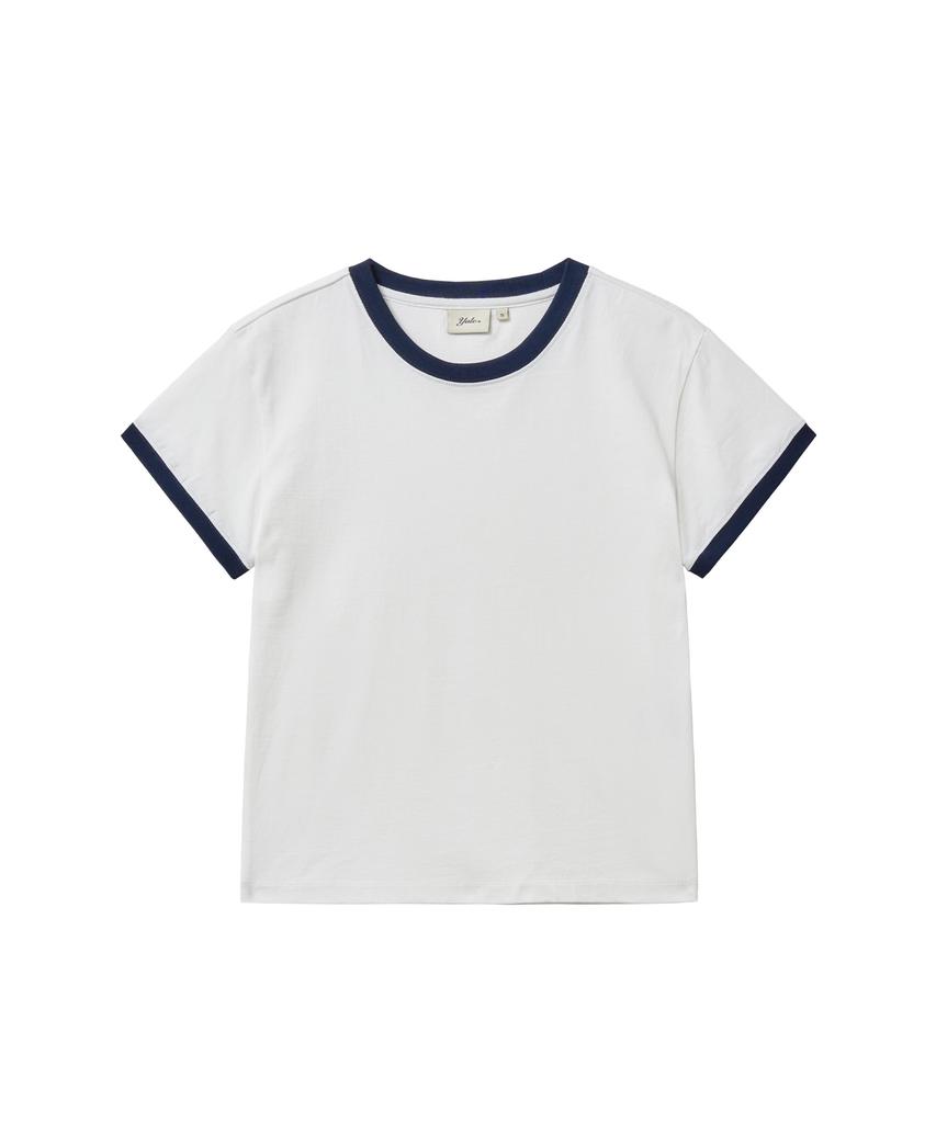 YALE Women'S Daily Comfort Ringer T-Shirt_Navy