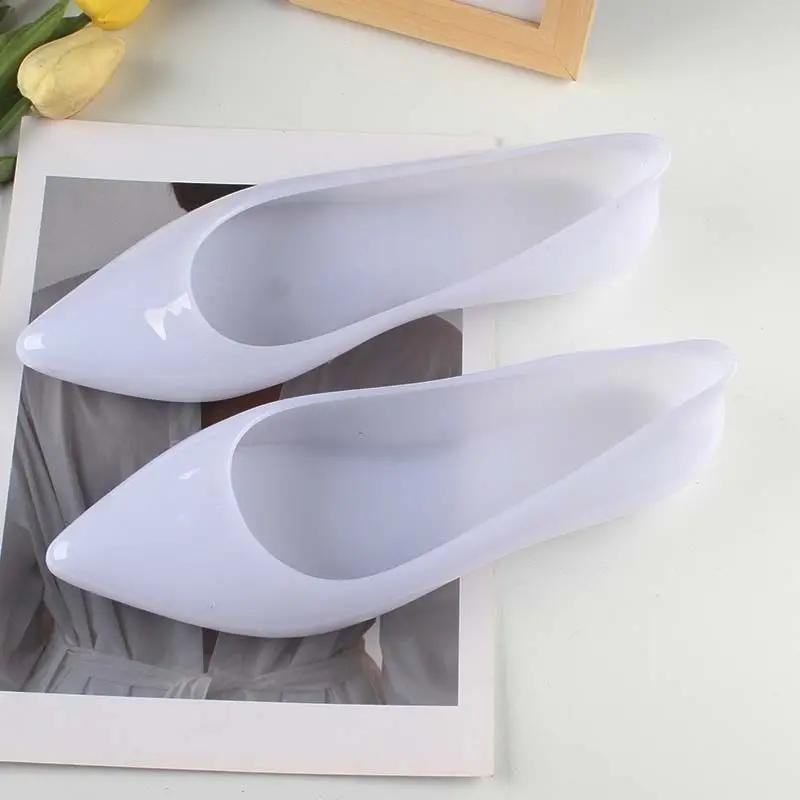 Модные прозрачные туфли из желе, женские летние пластиковые туфли на плоской подошве, повседневные туфли с острым носком, новинка весны 2024 года, женские туфли на плоской подошве