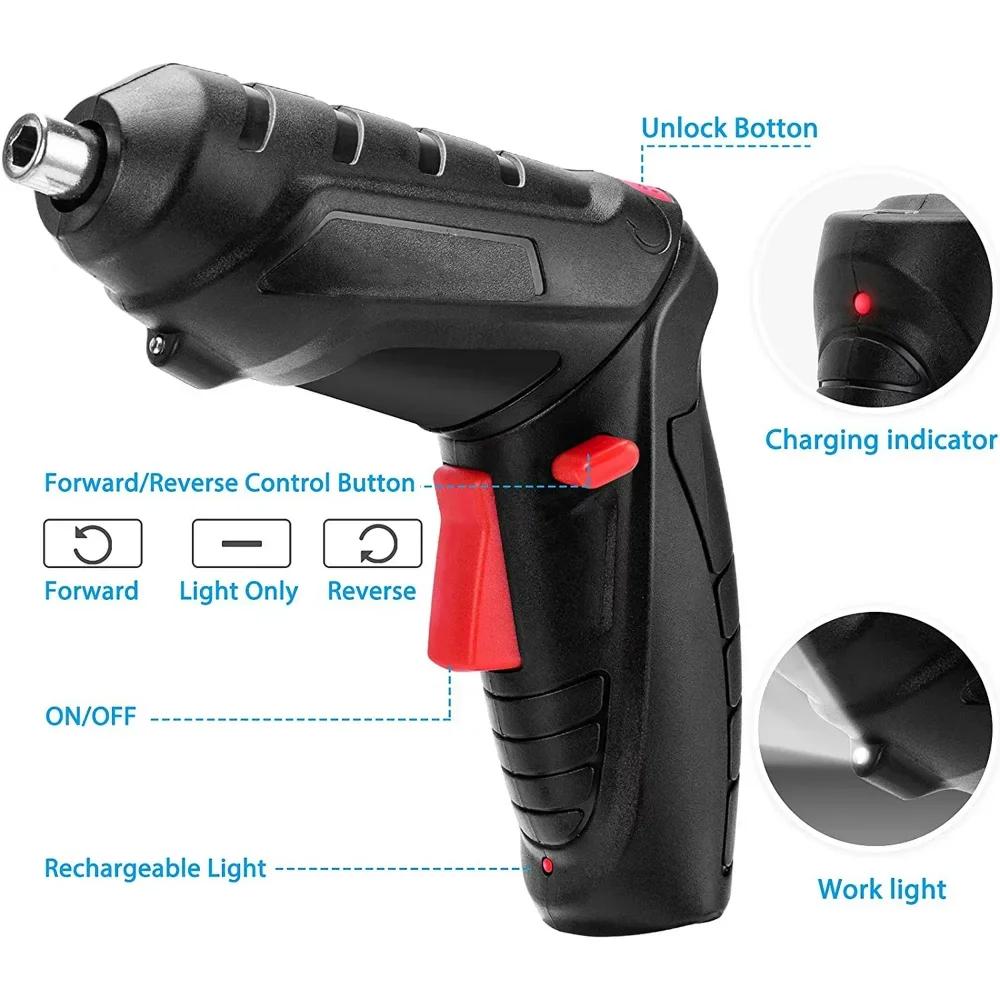 1PC Household Handheld Electric Screwdriver Sets 1800mAh Lithium Battery Mini Electric Drill 3.6V Electric Screw Driver Cordless Screwdriver