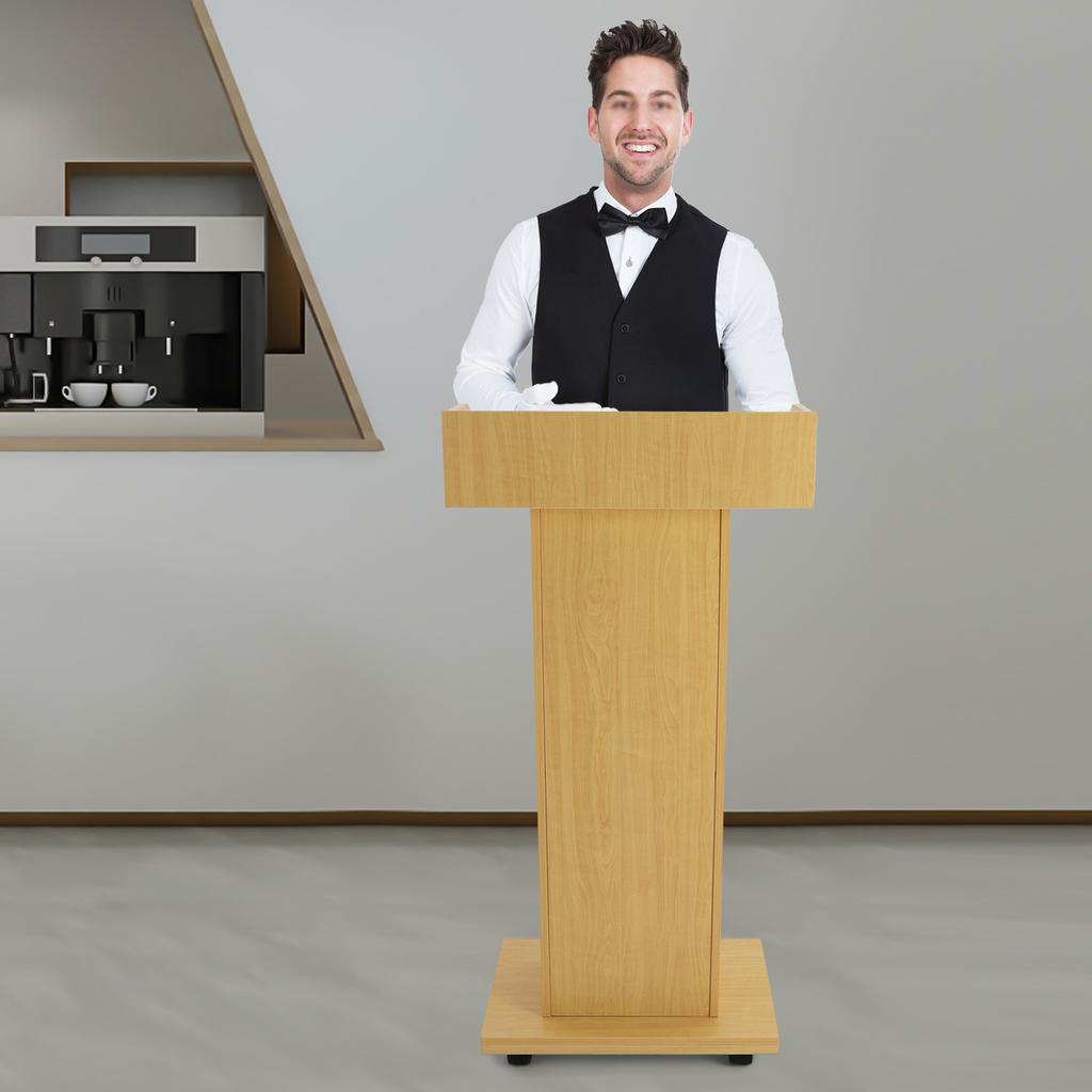 Современная деревянная кафедра-трибуна, выдерживает 30 кг, вместительная конструкция 56x39x110 см для офиса, церкви, презентационный стенд цвета дуба