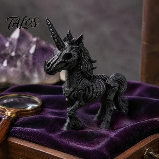 Детализированная фигурка животного-скелета 3D-печатное украшение-лошадь, Фэнтезийный рогатый костяной статуэтка, Креативный декор для вечеринки в темной атмосфере, Поделки из ПЛА для Хэллоуина