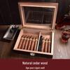 Qie Long Portable Large Capacity Cedar Wood Cigar Humidor Box